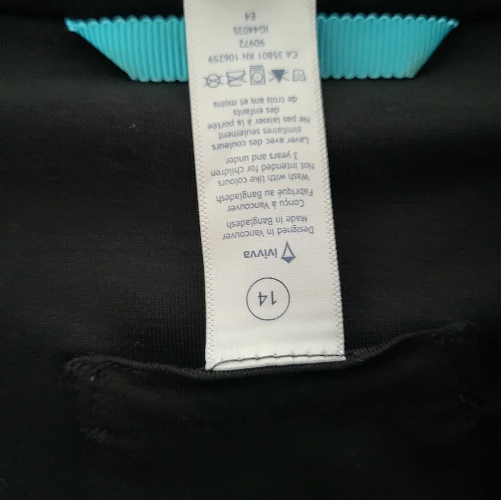 Lululemon | Ivivva Girls Size 14 Reversible Hooded Thumbholes Black Long‎ Jacket